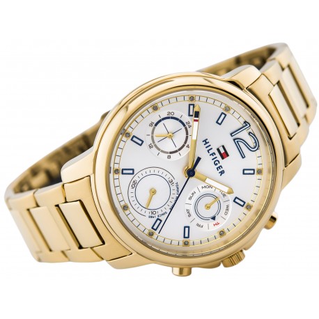 Tommy Hilfiger Claudia White Dial Gold Steel Strap Watch for Women - 1781742 Buy Now By Tommy Hilfiger