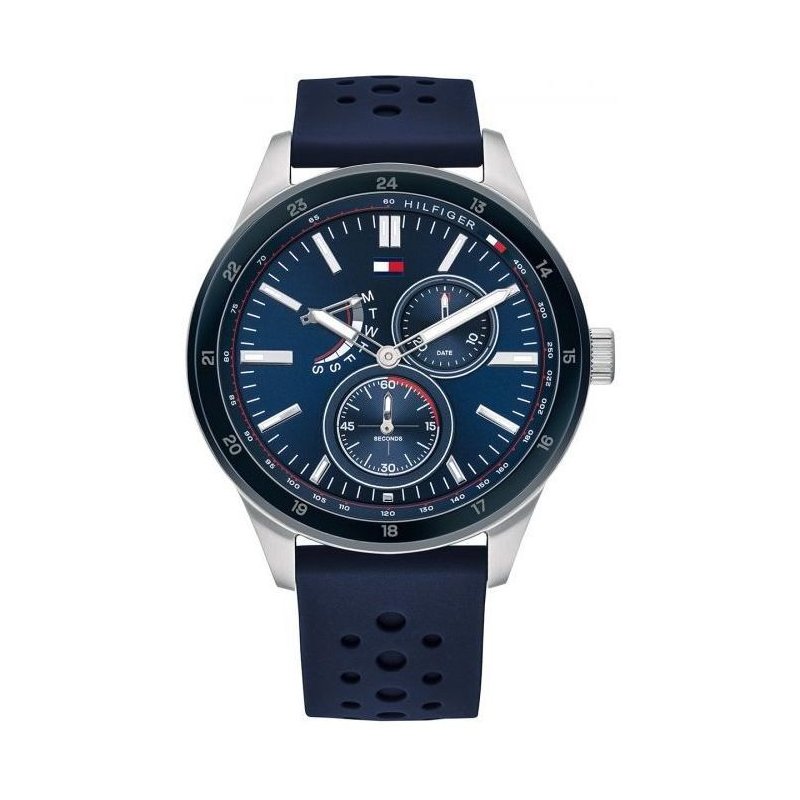 Tommy Hilfiger Austin Quartz Blue Dial Blue Rubber Strap Watch for Men - 1791635 Buy Now By Tommy Hilfiger