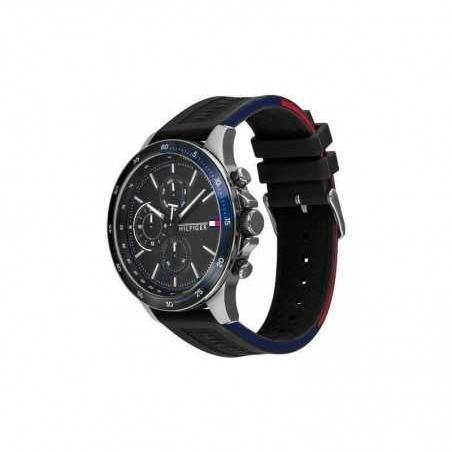 Tommy Hilfiger Bank Quartz Black Dial Black Rubber Strap Watch for Men - 1791724 Buy Now By Tommy Hilfiger