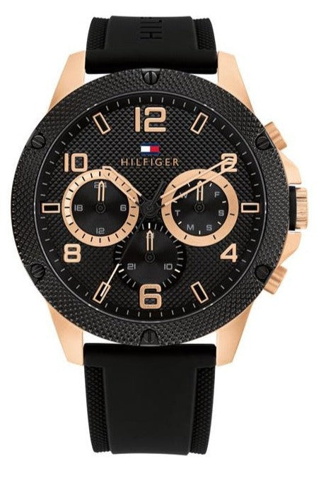 Tommy Hilfiger Blaze Multifunction Black Dial Black Rubber Strap Watch For Men - 1792028 Buy Now By Tommy Hilfiger