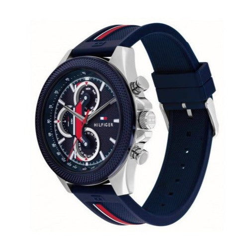 Tommy Hilfiger Clark Chronograph Blue Dial Black Leather Strap Watch For Men - 1792083 Buy Now By Tommy Hilfiger