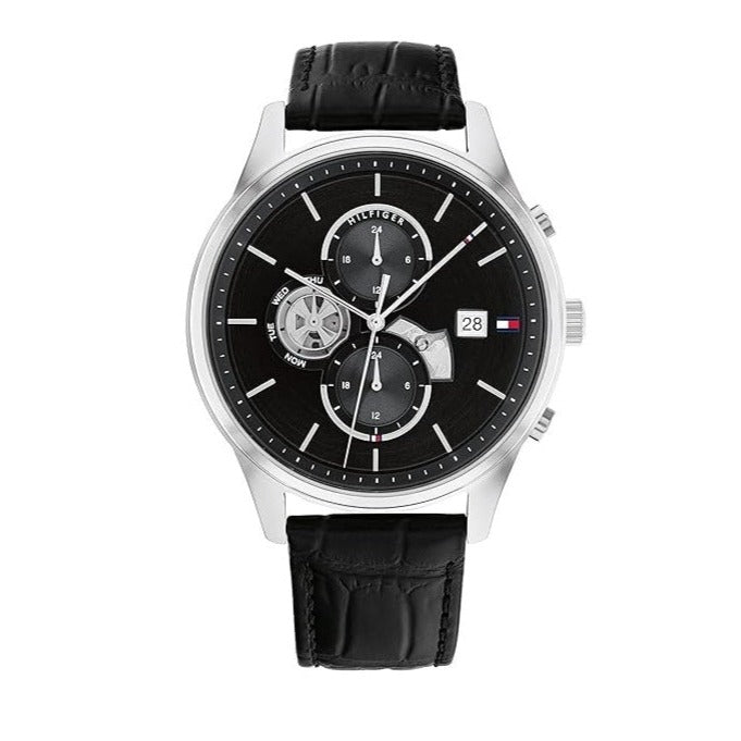 Tommy Hilfiger Weston Chronograph Black Dial Black Leather Strap Watch For Men - 1710502 Buy Now By Tommy Hilfiger