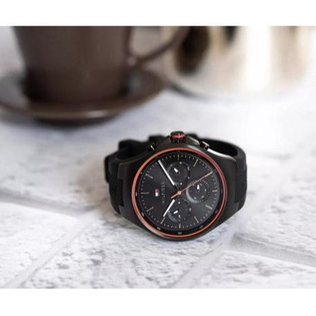 Tommy Hilfiger Justin Black Dial Black Rubber Strap Watch For Men - 1792056 Buy Now By Tommy Hilfiger
