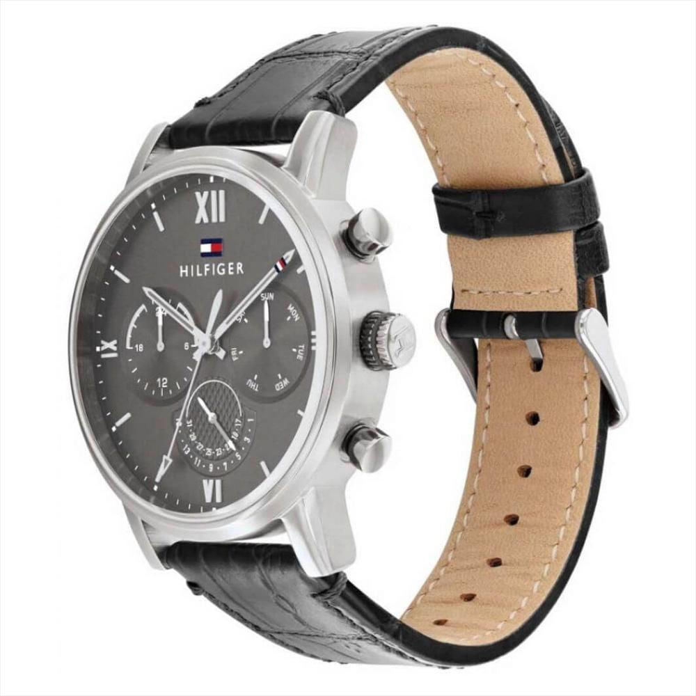 Tommy Hilfiger Evan Black Dial Black Leather Strap Watch for Men - 1710395 Buy Now By Tommy Hilfiger