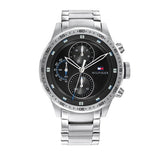 Tommy Hilfiger Trent Quartz Black Dial Silver Steel Strap Watch For Men - 1791805 Buy Now By Tommy Hilfiger