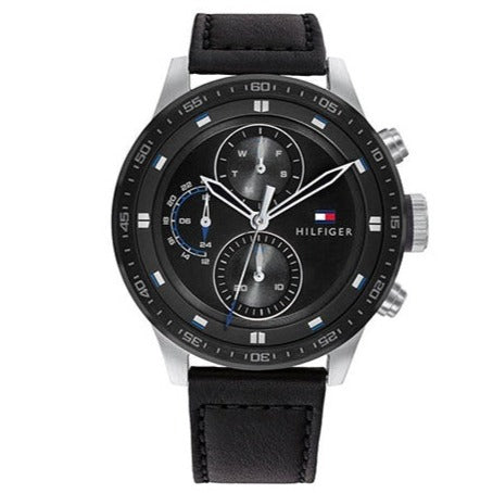 Tommy Hilfiger Trent Chronograph Quartz Black Dial Black Leather Strap Watch For Men - 1791810 Buy Now By Tommy Hilfiger