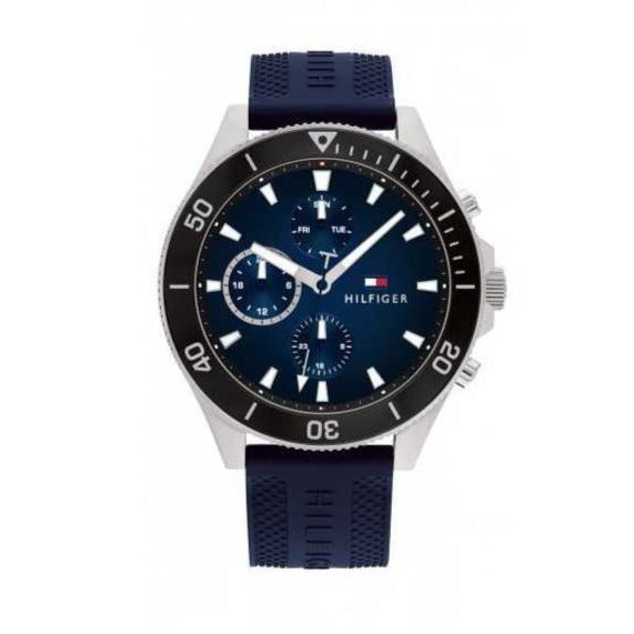 Tommy Hilfiger Larson Chronograph Blue Dial Blue Rubber Strap Watch For Men - 1791920 Buy Now By Tommy Hilfiger