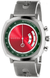 Gucci Grip Quartz Chronograph Red Dial Silver Steel Strap Watch For Men - YA157303 Buy Now By Gucci