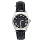 Emporio Armani Velente Black Dial Black Leather Strap Watch For Women - AR0644 Buy Now By Emporio Armani