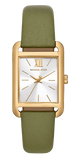 Michael Kors Monroe Three-Hand Silver Dial Green Leather Strap Watch for Women - MKO1028 Buy Now By Michael Kors