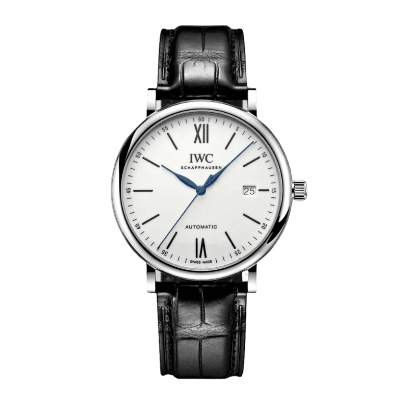 IWC Portofino Automatic '150 Years' Edition Automatic White Dial Black Leather Strap Watch for Men - IW356519 Buy Now By IWC