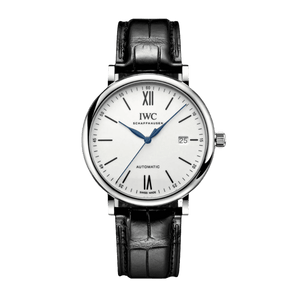 IWC Portofino Automatic '150 Years' Edition Automatic White Dial Black Leather Strap Watch for Men - IW356519 Buy Now By IWC