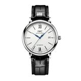 IWC Portofino Automatic '150 Years' Edition Automatic White Dial Black Leather Strap Watch for Men - IW356519 Buy Now By IWC