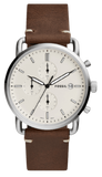 Fossil The Commuter White Dial Brown Leather Strap Watch for Men - FS5402 Buy Now By Fossil