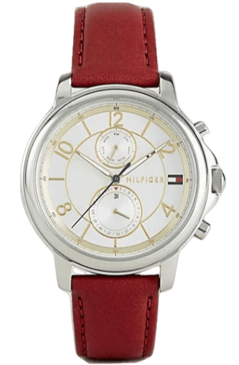 Tommy Hilfiger Claudia White Dial Red Leather Strap Watch for Women - 1781816 Buy Now By Tommy Hilfiger