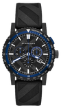 Burberry The City Chronograph Black Dial Black Rubber Strap Watch For Men - BU9806 Buy Now By Burberry