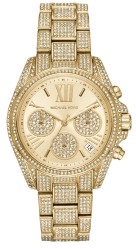 Michael Kors Mini Bradshaw Crystals Gold Dial Gold Steel Strap Watch For Women - MK6494 Buy Now By Michael Kors
