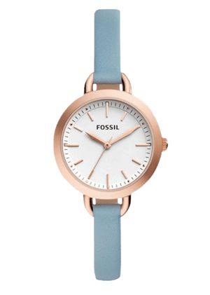 Fossil Classic White Dial Blue Leather Strap Watch for Women - BQ3327 Buy Now By Fossil