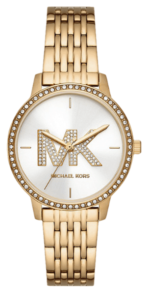 Michael Kors Three Hand Silver Dial Gold Steel Strap Watch for Women - MK1051 Buy Now By Michael Kors