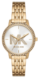 Michael Kors Three Hand Silver Dial Gold Steel Strap Watch for Women - MK1051 Buy Now By Michael Kors