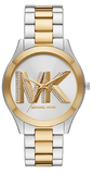 Michael Kors Slim Runway Three Hand Silver Dial Two Tone Steel Strap Watch For Women - MK4735 Buy Now By Michael Kors