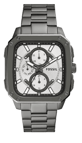 Fossil Inscription Multifunction Silver Dial Grey Steel Strap Watch for Men - BQ2657 Buy Now By Fossil