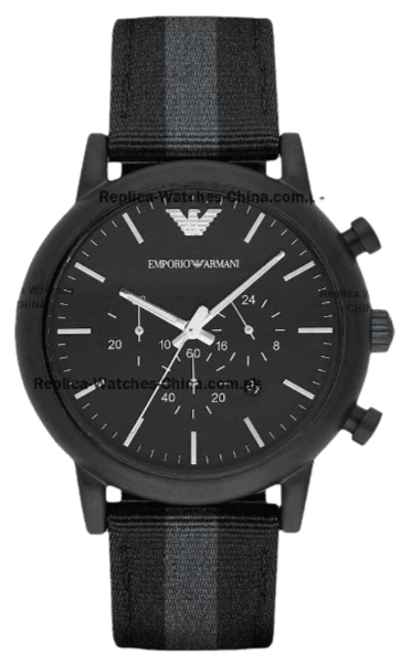 Emporio Armani Luigi Chronograph Quartz Black Dial Two Tone Nylon Strap Watch For Men - AR1948 Buy Now By Emporio Armani