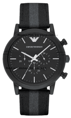 Emporio Armani Luigi Chronograph Quartz Black Dial Two Tone Nylon Strap Watch For Men - AR1948 Buy Now By Emporio Armani