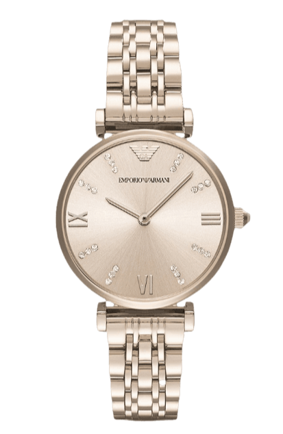 Emporio Armani T-Bar Gianni Rose Gold Dial Rose Gold Steel Strap Watch For Women - AR11059 Buy Now By Emporio Armani