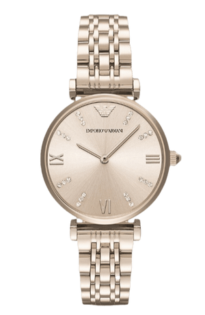 Emporio Armani T-Bar Gianni Rose Gold Dial Rose Gold Steel Strap Watch For Women - AR11059 Buy Now By Emporio Armani