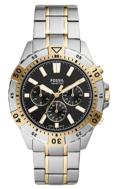 Fossil Garrett Analog Black Dial Two Tone Steel Strap Watch for Men - FS5771 Buy Now By Fossil