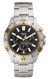 Fossil Garrett Analog Black Dial Two Tone Steel Strap Watch for Men - FS5771