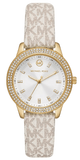Michael Kors Tibby Analog Silver Dial White Leather Strap Watch for Women - MK1049 Buy Now By Michael Kors