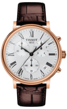 Tissot Carson Premium Chronograph Silver Dial Brown Leather Strap Watch For Men - T122.417.36.033.00 Buy Now By Tissot