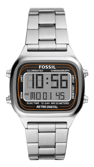 Fossil Retro Digital Silver Dial Silver Steel Strap Watch for Men - FS5844 Buy Now By Fossil