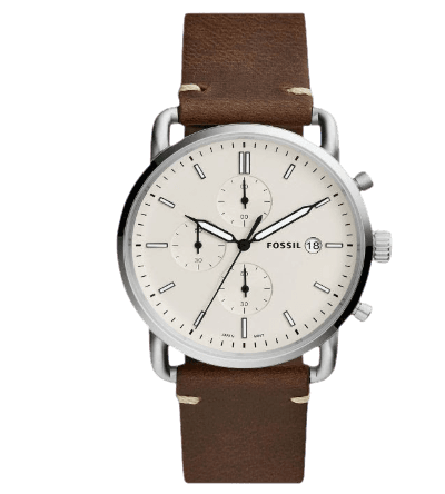 Fossil The Commuter White Dial Brown Leather Strap Watch for Men - FS5402 Buy Now By Fossil