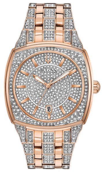 Bulova Phantom Crystal Silver Dial Two Tone Steel Strap Watch for Men - 98B324 Buy Now By Bulova