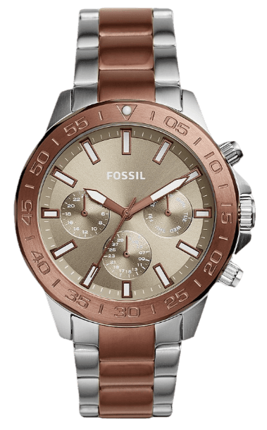 Fossil Bannon Multifunction Brown Dial Two Tone Steel Strap Watch for Men - BQ2502 Buy Now By Fossil