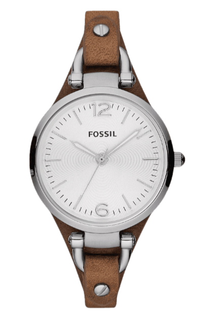 Fossil Georgia White Dial Brown Leather Strap Watch for Women - ES3060 Buy Now By Fossil