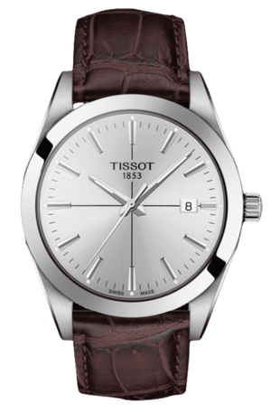 Tissot Gentlemen Silver Dial Brown Leather Strap Watch for Men - T127.410.16.031.01 Buy Now By Tissot