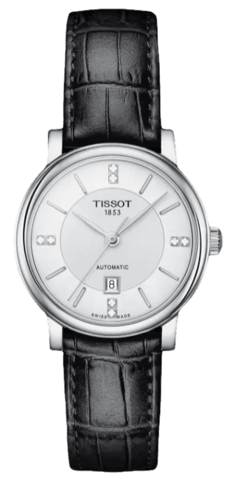 Tissot Carson Premium Lady Born to Be Brace Special Edition Silver Dial Black Leather Strap Watch for Women - T122.207.16.036.00 Buy Now By Tissot