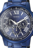 Guess Horizon Chronograph Black Dial Blue Steel Strap Watch For Men - W0379G5 Buy Now By Guess