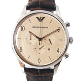 Emporio Armani Classic Chronograph Cream Dial Brown Leather Strap Watch For Men - AR1878 Buy Now By Emporio Armani