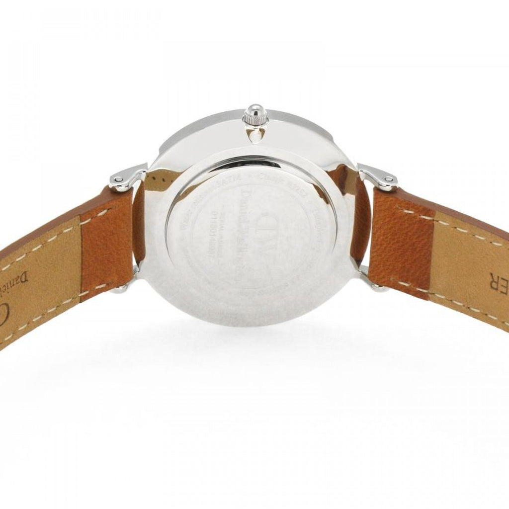 Daniel Wellington Petite Sterling Black Dial Brown Leather Strap Watch For Women - DW00100178 Buy Now By Daniel Wellington