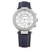 Michael Kors Parker White Dial Navy Blue Leather Strap Watch for Women - MK2293 Buy Now By Michael Kors