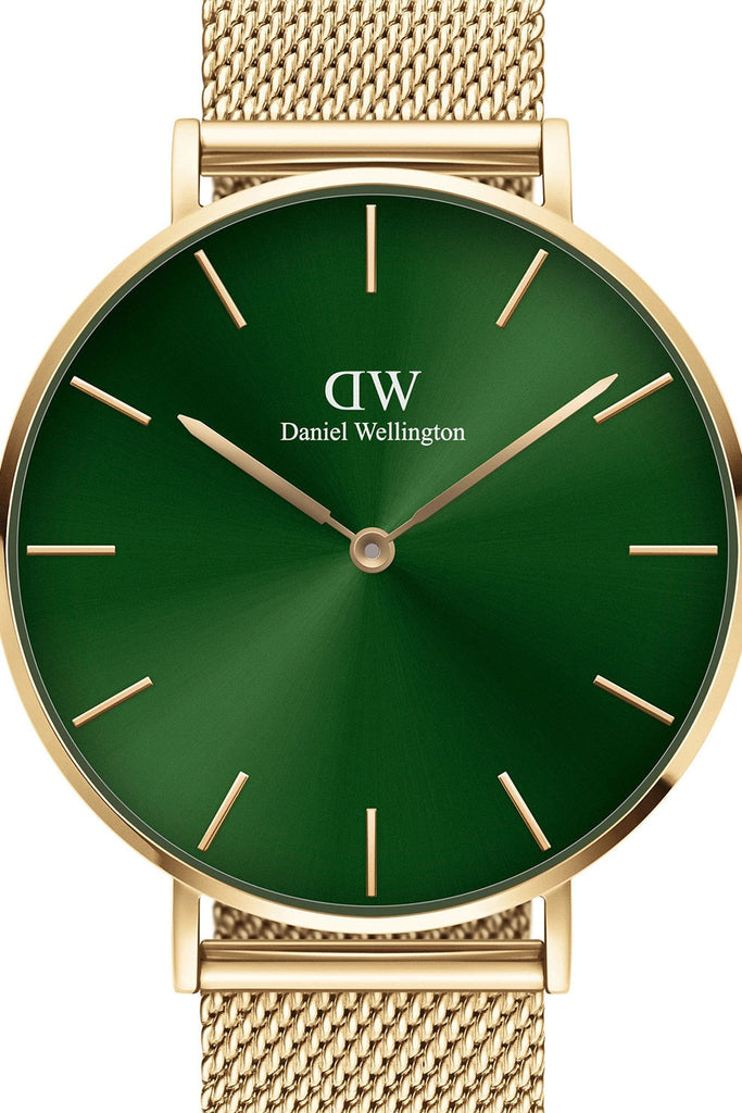 Daniel Wellington Petite Emerald Green Dial Gold Mesh Strap Watch For Women - DW00100481 Buy Now By Daniel Wellington