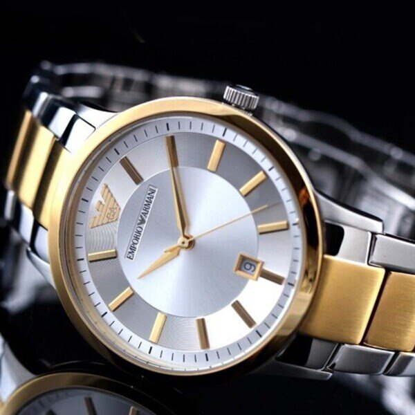 Emporio Armani Renato Silver Dial Two Tone Steel Strap Watch For Men - AR2449 Buy Now By Emporio Armani