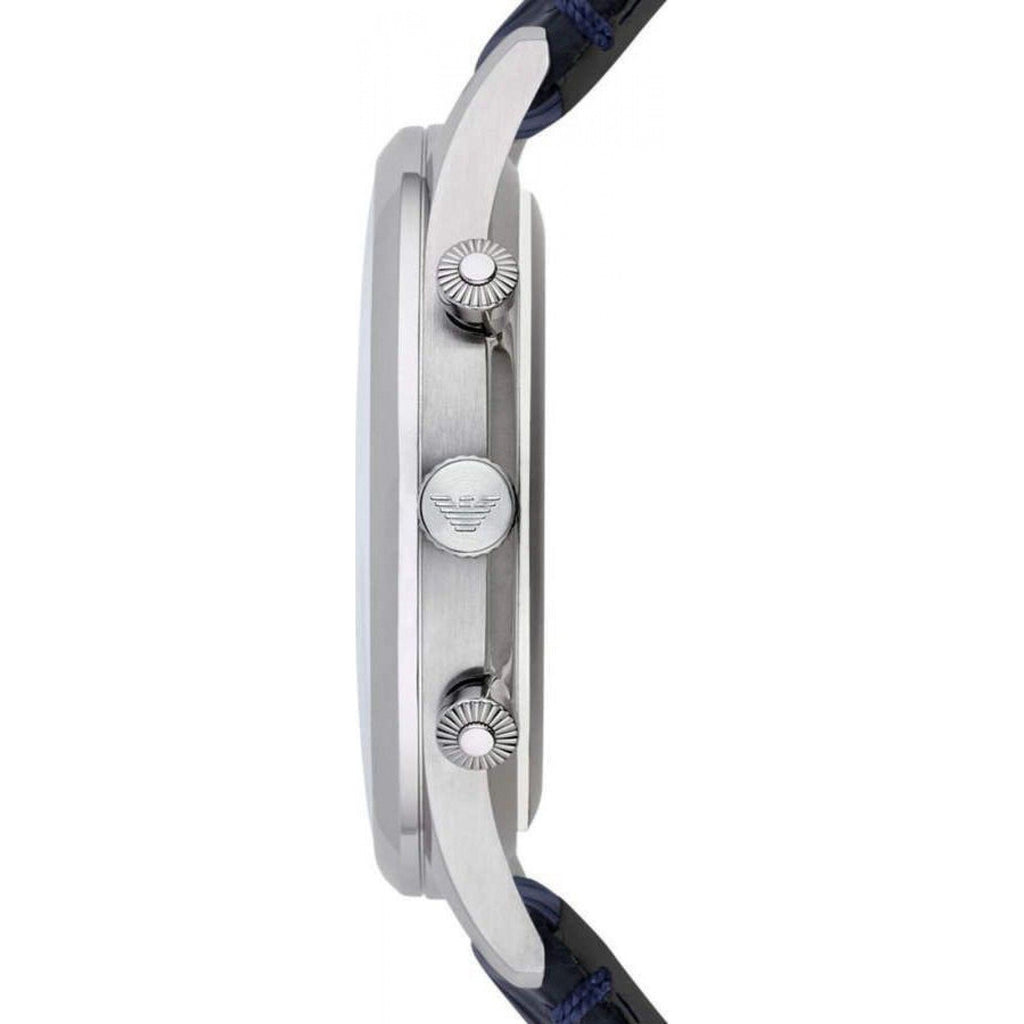 Emporio Armani Chronograph Blue Dial Blue Leather Strap Watch For Men - AR1889 Buy Now By Emporio Armani
