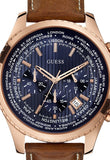 Guess Persuit Chronograph Blue Dial Brown Leather Strap Watch for Men - W0500G1 Buy Now By Guess