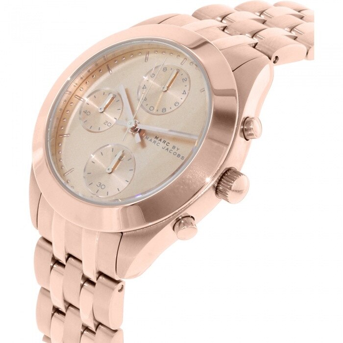 Marc Jacobs Peeker Chronograph Rose Gold Dial Rose Gold Steel Strap Watch for Women - MBM3394 Buy Now By Marc Jacobs